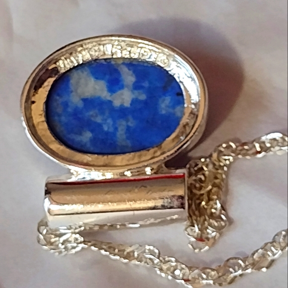 .925 Sterling Silver and Azurite Stone Pendant - Picture 3 of 11